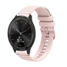 Per Garmin Move 3 Wavy Dots Stitched 20mm cinturino in silicone (rosa)