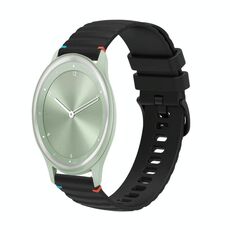 Per Garmin Move Sport Wavy Dotted Stitched 20mm cinturino in silicone (nero)