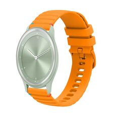 Per Garmin Move Sport Wavy Dotted Stitched 20mm cinturino in silicone per orologio (giallo ambra)