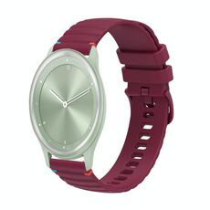 Per Garmin Move Sport Wavy Dotted Stitched 20mm cinturino in silicone (rosso vino)