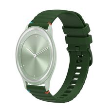 Per Garmin Move Sport Wavy Dotted Stitched 20mm cinturino in silicone (verde militare)