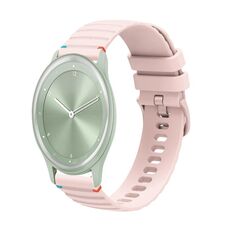 Per Garmin Move Sport Wavy Dots Stitched 20mm cinturino in silicone per orologio (rosa)