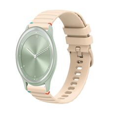 Per Garmin Move Sport Wavy Dotted Stitched 20mm cinturino in silicone (color crema)