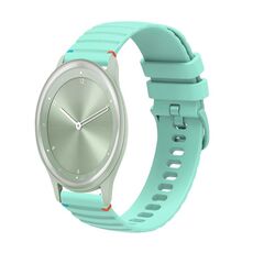 Per Garmin Move Sport Wavy Dotted Stitched 20mm cinturino in silicone per orologio (verde acqua)