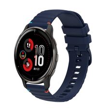 Per Garmin Venu 2 Plus Wavy Dots Stitched 20mm cinturino in silicone (blu navy)