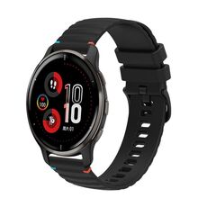 Per Garmin Venu 2 Plus Wavy Dots Stitched 20mm cinturino in silicone (nero)