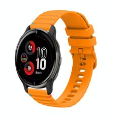 Per Garmin Venu 2 Plus Wavy Dots Stitched 20mm cinturino in silicone (giallo ambra)