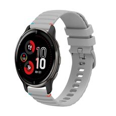 Per Garmin Venu 2 Plus Wavy Dots Stitched 20mm cinturino in silicone (grigio)