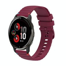 Per Garmin Venu 2 Plus Wavy Dots Stitched 20mm cinturino in silicone (rosso vino)