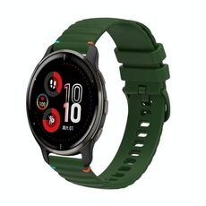 Per Garmin Venu 2 Plus Wavy Dots Stitched 20mm cinturino in silicone (verde militare)