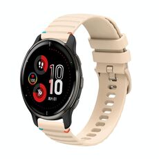 Per Garmin Venu 2 Plus Wavy Dots Stitched 20mm cinturino in silicone (color crema)