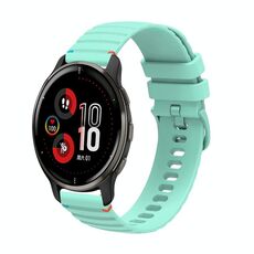 Per Garmin Venu 2 Plus Wavy Dots Stitched 20mm cinturino in silicone (verde acqua)