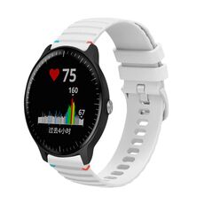 Per Garmin Vivoactive 3 Music Cinturino in silicone ondulato punteggiato cucito da 20 mm (bianco)