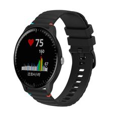 Per Garmin Vivoactive 3 Music Cinturino in silicone ondulato punteggiato cucito da 20 mm (nero)