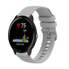 Per Garmin Vivoactive 3 Music Wavy Dots Stitched 20mm cinturino in silicone (grigio)