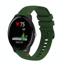Per Garmin Vivoactive 3 Music cinturino in silicone ondulato punteggiato cucito da 20 mm (verde militare)