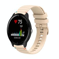 Per Garmin Vivoactive 3 Music Cinturino in silicone ondulato punteggiato cucito da 20 mm (color crema)