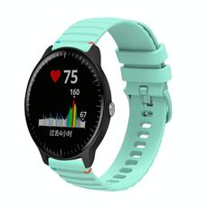 Per Garmin Vivoactive 3 Music Wavy Dots Stitched 20mm cinturino in silicone (verde acqua)