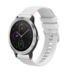 Per Garmin Vivoactive 3 Wavy Dots Stitched 20mm cinturino in silicone (bianco)