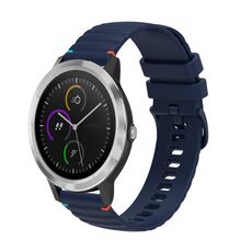 Per Garmin Vivoactive 3 Wavy Dots Stitched 20mm cinturino in silicone (blu navy)