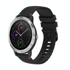 Per Garmin Vivoactive 3 Wavy Dots Stitched 20mm cinturino in silicone (nero)