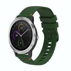 Per Garmin Vivoactive 3 Wavy Dots Stitched 20mm cinturino in silicone (verde militare)