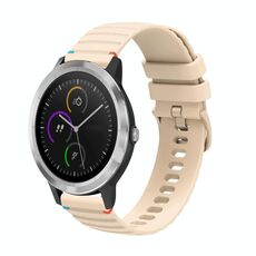 Per Garmin Vivoactive 3 Wavy Dots Stitched 20mm cinturino in silicone (color crema)