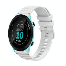 Per Garmin Forerunner 55 Wavy Dots Stitched 20mm cinturino in silicone (bianco)