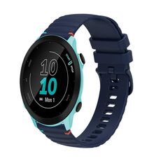 Per Garmin Forerunner 55 Wavy Dots Stitched 20mm cinturino in silicone (blu navy)