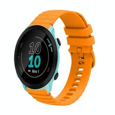 Per Garmin Forerunner 55 Wavy Dots Stitched 20mm cinturino in silicone (giallo ambra)