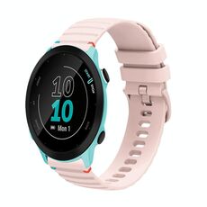 Per Garmin Forerunner 55 Wavy Dots Stitched 20mm cinturino in silicone (rosa)