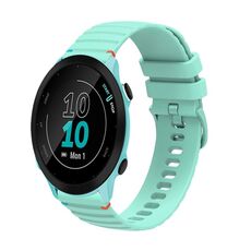 Per Garmin Forerunner 55 Wavy Dots Stitched 20mm cinturino in silicone (verde acqua)