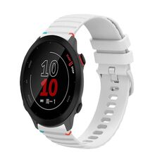 Per Garmin Forerunner 158 cinturino in silicone ondulato punteggiato cucito da 20 mm (bianco)