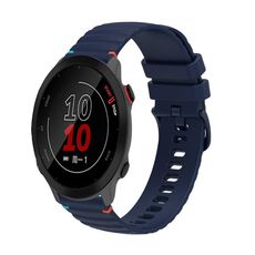 Per Garmin Forerunner 158 cinturino in silicone ondulato punteggiato cucito da 20 mm (blu navy)