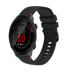 Per Garmin Forerunner 158 cinturino in silicone ondulato punteggiato cucito da 20 mm (nero)