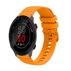 Per Garmin Forerunner 158 cinturino in silicone ondulato punteggiato cucito da 20 mm (giallo ambra)
