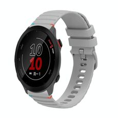 Per Garmin Forerunner 158 cinturino in silicone ondulato punteggiato cucito da 20 mm (grigio)