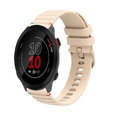 Per Garmin Forerunner 158 cinturino in silicone ondulato punteggiato cucito da 20 mm (color crema)