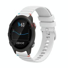 Per Garmin Forerunner 245 Music Wavy Dotted Stitched 20mm Cinturino in silicone per orologio (bianco)