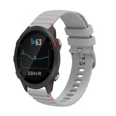 Per Garmin Forerunner 245 Music Wavy Dotted Stitched 20mm Cinturino in silicone (grigio)