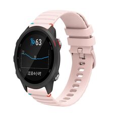 Per Garmin Forerunner 245 Music Wavy Dots Stitched 20mm Cinturino in silicone per orologio (rosa)