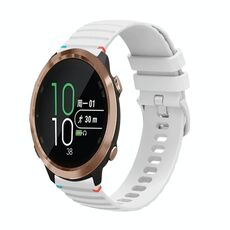 Per Garmin Forerunner 645 Wavy Dots Stitched 20mm cinturino in silicone (bianco)