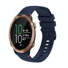 Per Garmin Forerunner 645 Wavy Dots Stitched 20mm cinturino in silicone (blu navy)