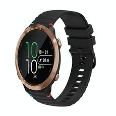 Per Garmin Forerunner 645 cinturino in silicone ondulato punteggiato cucito da 20 mm (nero)