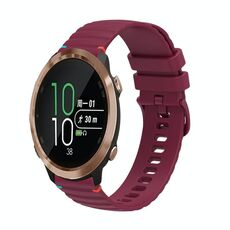 Per Garmin Forerunner 645 cinturino in silicone ondulato punteggiato cucito da 20 mm (rosso vino)