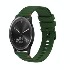 Per Garmin Vivomove Wavy Dotted Stitched 20mm Cinturino in silicone per orologio (verde militare)