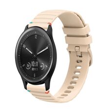Per Garmin Vivomove Wavy Dotted Stitched 20mm Cinturino in silicone (color crema)