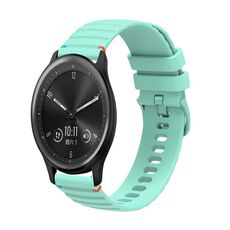 Per Garmin Vivomove Wavy Dotted Stitched 20mm Cinturino in silicone per orologio (verde acqua)