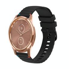 Per Garmin Vivomove Style Wavy Dots Stitched 20mm cinturino in silicone (nero)
