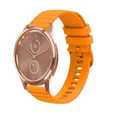 Per Garmin Vivomove Style Wavy Dots Stitched 20mm cinturino in silicone per orologio (giallo ambra)
